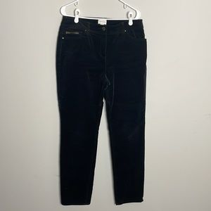 Chico’s Black Velour Straight Leg Jeans/Pants-10